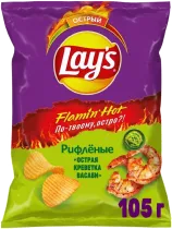 Чипсы рифленые «Острая креветка васаби», Lays